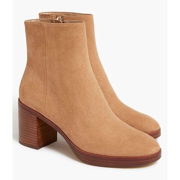 J.Crew $198 Sueded‎ Platform Boots in Sienna Size 10 Tan/camel - Picture 1 of 9